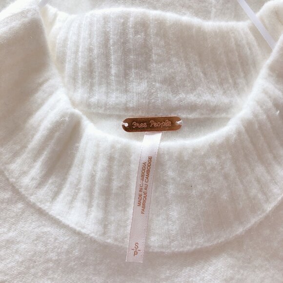 Free People sweater Phoebe Pull Over sweater white oversized sweater SMALL - Picture 14 of 16